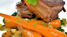 Carré d'agneau et carottes paillasson
