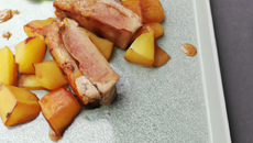 Foie de porc déglacé au Cognac et écrasé de pommes de terre