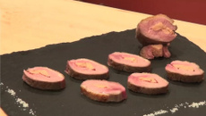 Roulés de magret de canard farci au foie gras