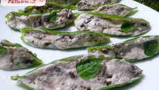 Pois gourmands farcis de ricotta à la sicilienne