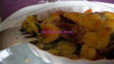 Crumble de courgettes au jambon Ganda et au parmesan