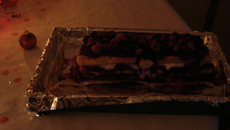 Buche aux fruits rouges