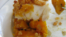 Crumble de poisson au potiron et pain d'épices