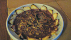 Pommes choco-caramel gratinées de fruits secs