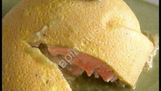 Dôme au saumon et son velouté à l'oseille