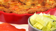 Tarte saumon-poireaux