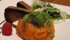 Coussin de saumon fumé et tagliatelles de légumes