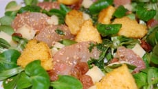 Salade de mâche aux pamplemousses et polenta
