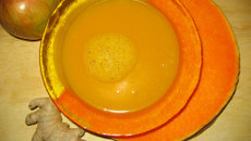 Velouté pomme, potiron, gingembre