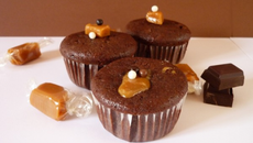 Cupcakes chocolat noir & caramel au beurre salé