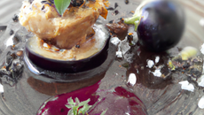 Glace à l'aubergine et huile d'olive