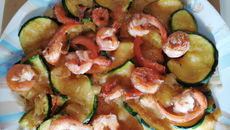 Sauté de gambas délice courgette