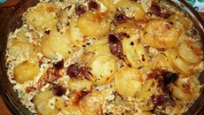 Gratin de pommes de terre aux gésiers confits