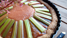 Tarte à la rhubarbe légère