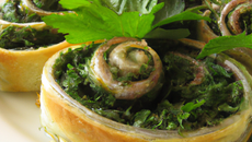 Feuilleté d'escargots avec son coulis de persil plat