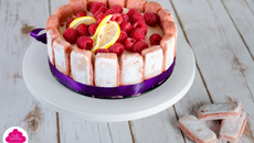 Bavarois framboises, citron et biscuits rose de Reims
