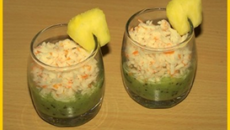 Verrines de kiwi, surimi et ananas