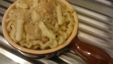 Pasta au foie gras et aux champignons