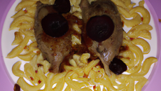 Cuisse d'oie confite aux macaronis