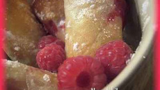 Nems aux framboises et au chocolat blanc
