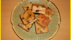 Carrés aux poires, pralin et pépites de chocolat