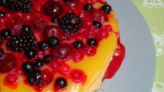 Cheesecake ricotta-fruits rouges au lemon curd