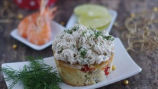 Cupcakes poivrons-crevettes aux Fromagères Thon & St Morêt