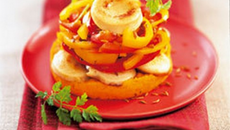 Timbales de boudin blanc, carottes et poivrons