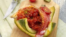 Risotto provençal rouge, aux rougets et poivrons rouges