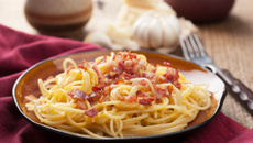 Spaghettis sauce façon carbonara
