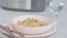 Rigatoni à la farine de sarrasin, crème aux poivrons