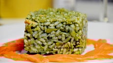 Risotto à la spiruline et saumon fumé