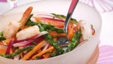 Salade fraiche d'asperge vertes et crevettes à la Bière de Printemps