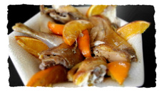 Cocotte de pintade et oranges confites