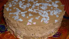 Mousse chocolat & poire sur fond de dacquoise