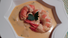 Chapon à la bisque de homard