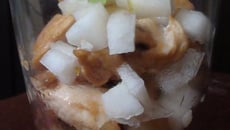 Verrine Chaud Froid de poire au Poulet