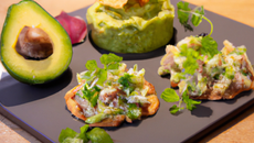 Tartare de daurade à l'avocat, crème battue à la coriandre