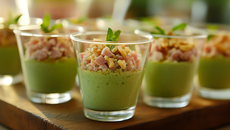 Verrines courgette jambon noix de cajou