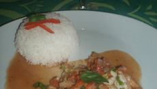 Crevettes flambées au rhum brun