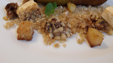 Crumble poires et foie gras