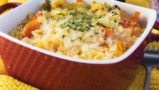 Gratin de riz aux légumes