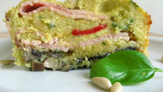 Cake jambon, champignons et poivrons