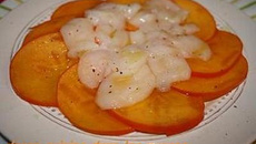 Carpaccio de Saint Jacques- Kaki et yuzu