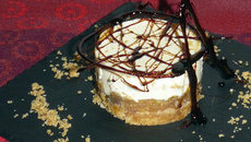 Panna cotta et compotée de Kaki sur biscuit coco