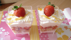 Verrines de fraises au palet breton