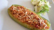 Courgettes farcies aux blancs de poulet
