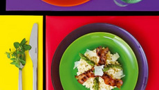 Risotto aux asperges, lard fumé et parmesan