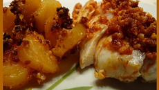 Dos de cabillaud et son crumble chorizo parmesan