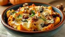 Gratin de butternut, noix et roquefort